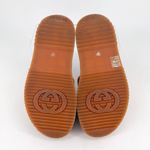 Gucci Angelina Beige GG Logo Canvas Platform Slide Sandals Size 38 US 8 Women's - Picture 12 of 15